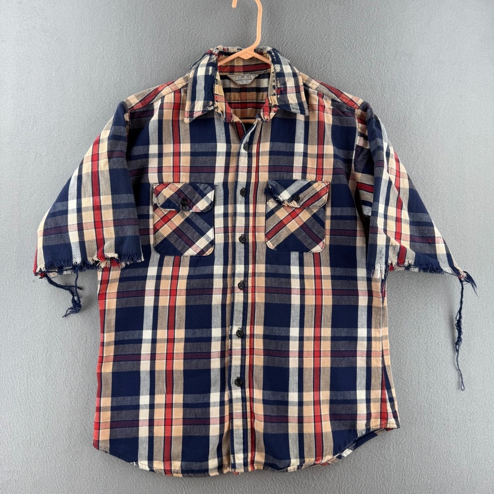 Vintage‎ Five Brothers Flannel Mens Large 24x30" Cotton 70s 80s Distressed